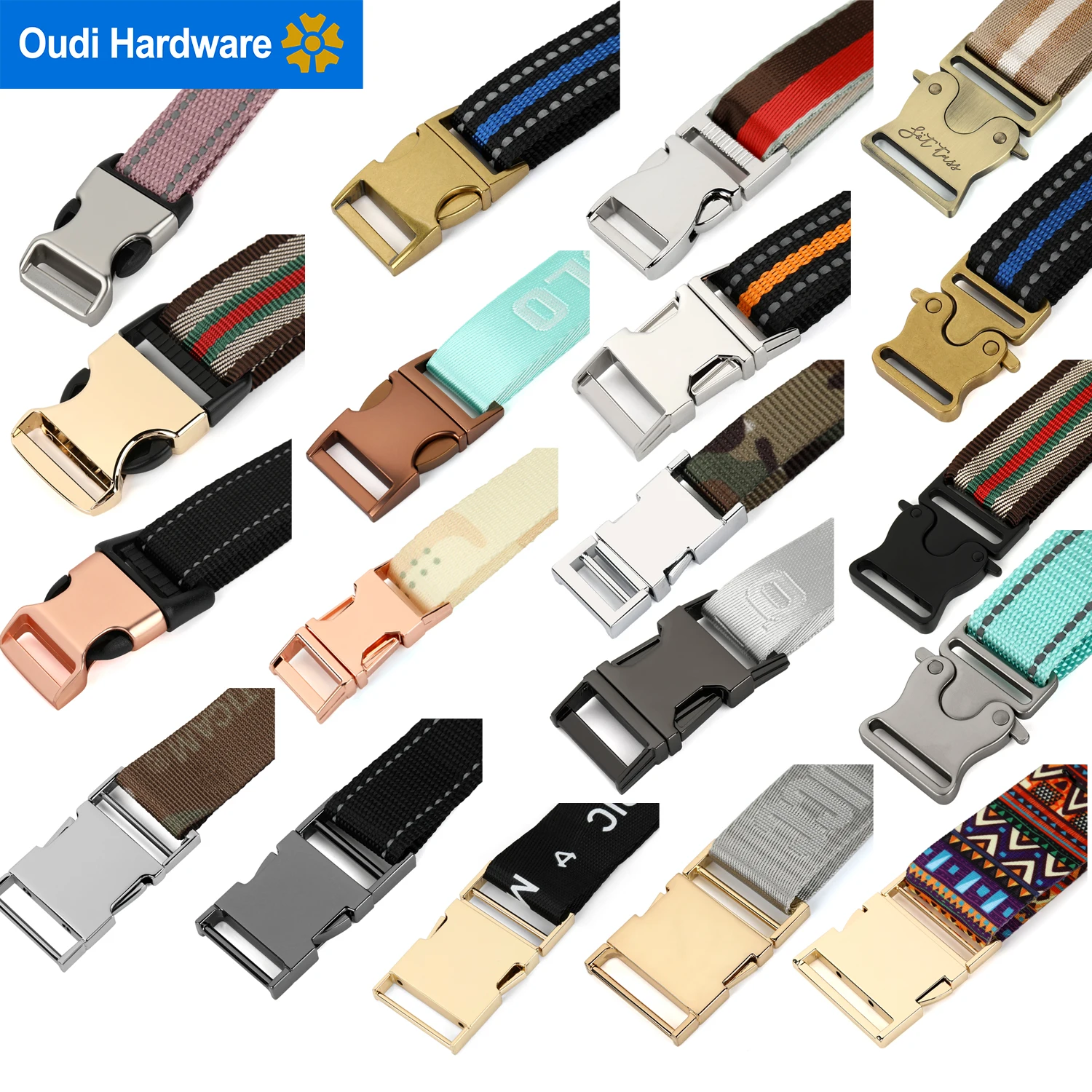 Multi Size Aluminium Side Release Buckles Metal Quick Side Release Buckle With Lock For Strap And Belt