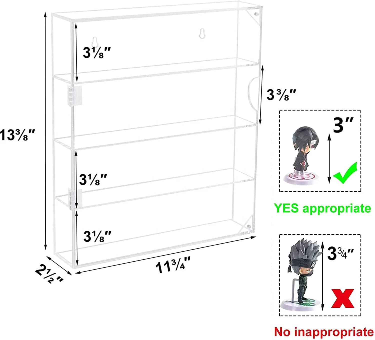 Clear Wall Mounted or Desktop Acrylic Storage Box Display Case For Mini Toys Funko Pop Collections