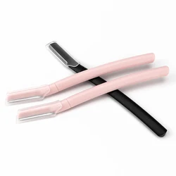 Customized classic straight handle stainless steel eco eyebrow razors with OPP box