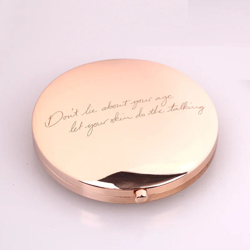 custom logo Round Metal Cosmetic compact Mirror pocket mirror