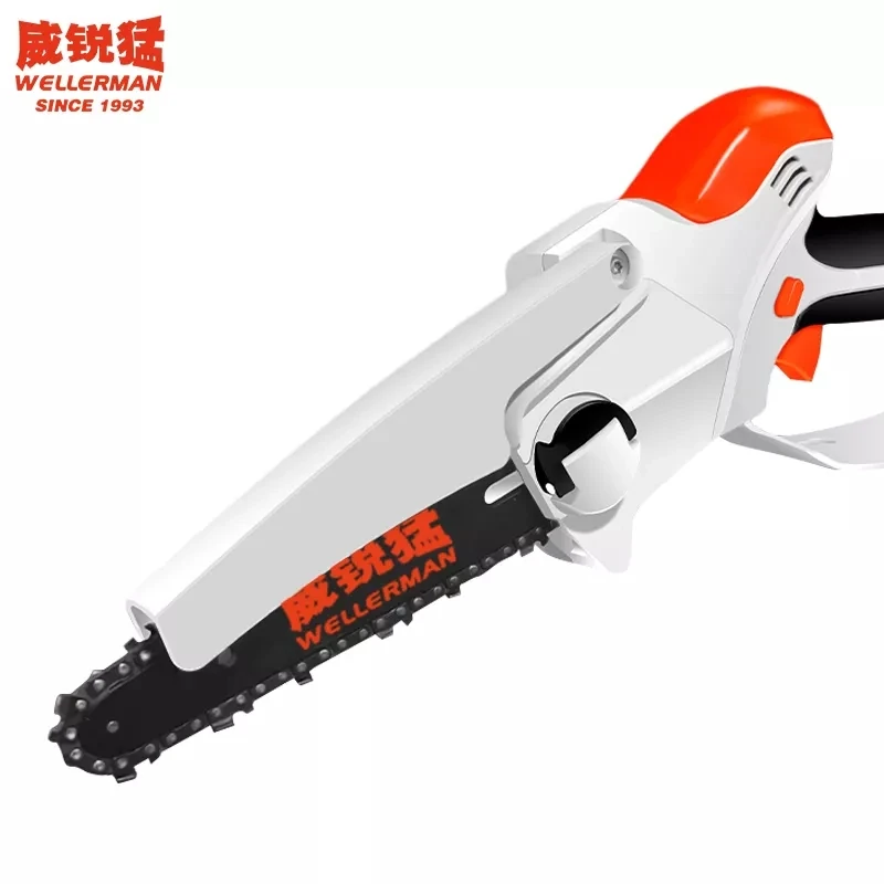 21V Electric Chain Saw Cordless Motor 4 Inch Lithium Battery Chainsaw