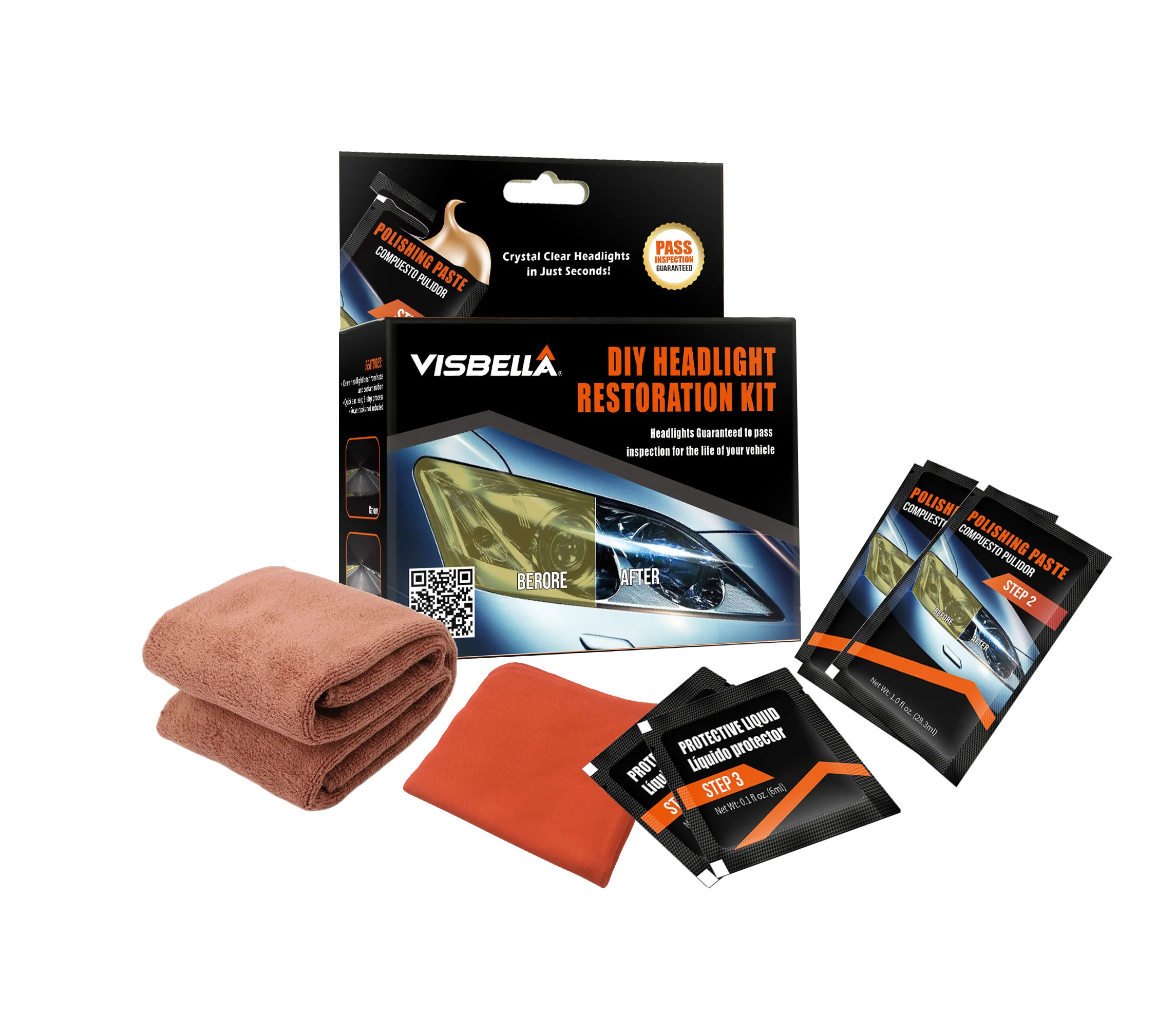 Visbella Cheap Headlight Polishing Restoration Kit