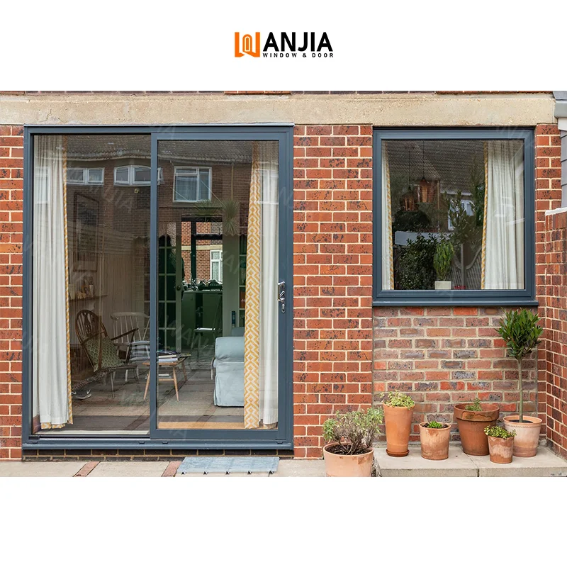 WANJIA Supplier custom external sliding aluminium doors modern lift sliding double glazed doors patio sliding glass doors