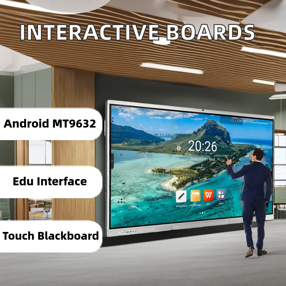 4K LCD Digital Interactive Smart Board 55 65 75 86 98 110 Inch 110 Inch LED Pen Finger Touch Interactive Flat Schools