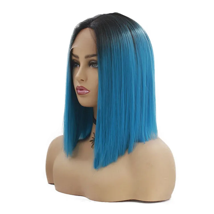 14 inch female synthetic swiss lace wig, excellent super quality cheap hair synthetic wig supplies