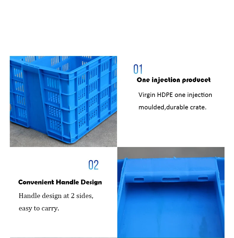 Plastic Basket Vegetable Fruit Storage Transport Stackable Vented Wall Plastic Crate