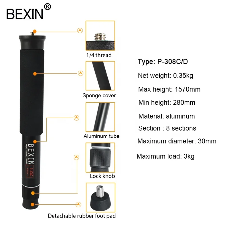 
BEXIN Multifunctional Portable Extendable Flexible Camera Mini Monopod Stand tripod Unipod for DSLR Camera iphone smartphone 