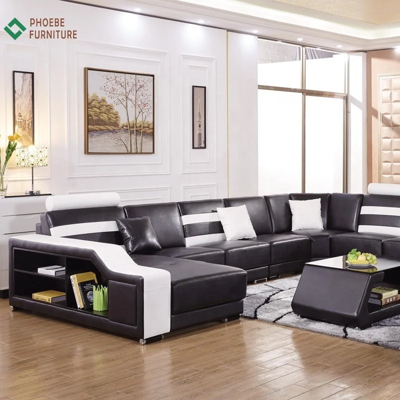 Storage classic gray U shaped fabric lounge couch furniture living room sectional nice alibaba sofa sets
