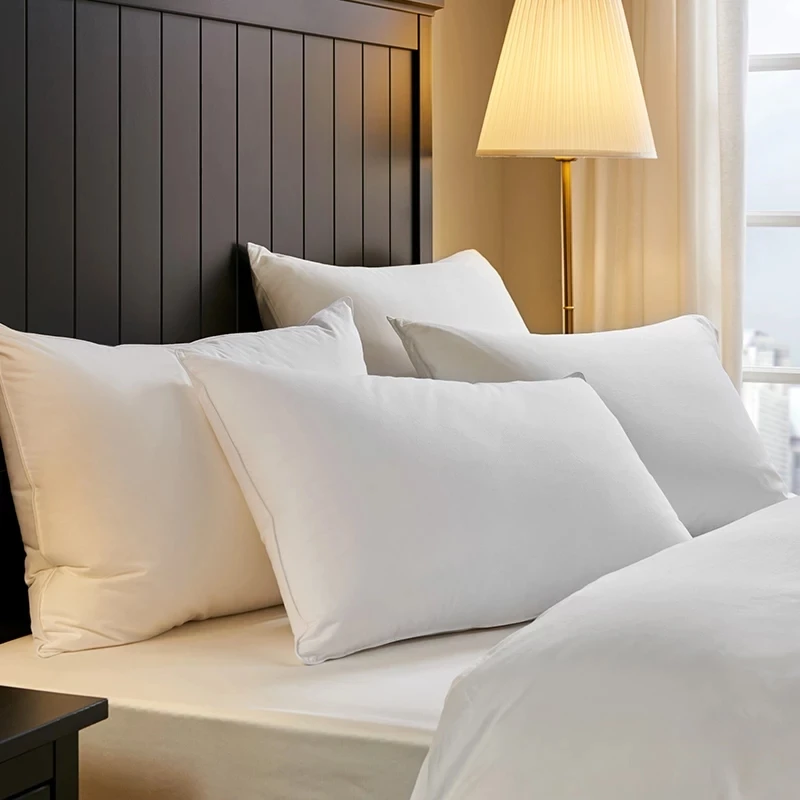 Wholesale Custom Luxury Hotel Soft Cotton Fabric Goose Down and  Feather Pillows