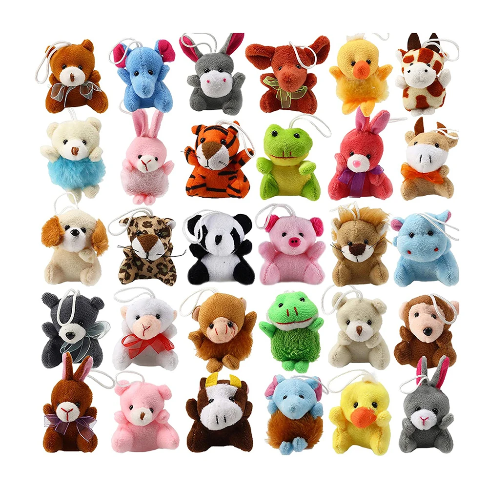 Mini Plush Animal Toy Cute Small Animals Plush Keychain Decoration for Themed Parties Kindergarten Gift