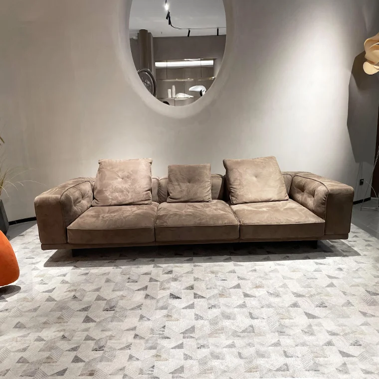 High End Leather Light Luxury Italian Home Furniture Sofa Set Furniture Living Room Modern Velvet Sofa