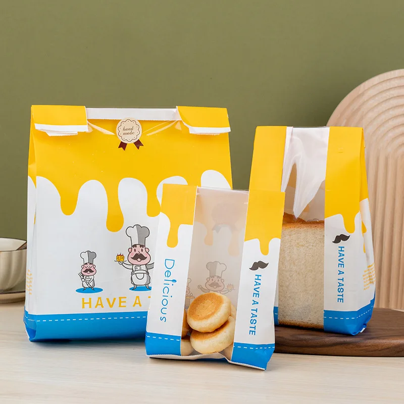 New Product Golden Supplier Bread Toast Delivery Kraft Paper Bag With Window For Homemade Bread