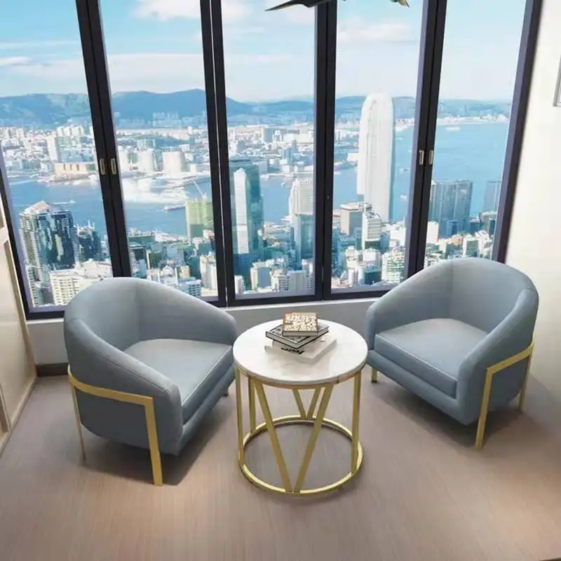 Small family balcony leisure living room small sofa tea table combination tiger chair