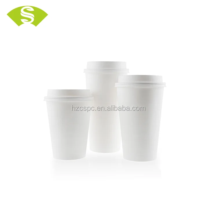 
White Disposable Paper Cups 16 oz Coffee Drink Hot Cup Perfect for Water, Tea, Hot Cocoa 