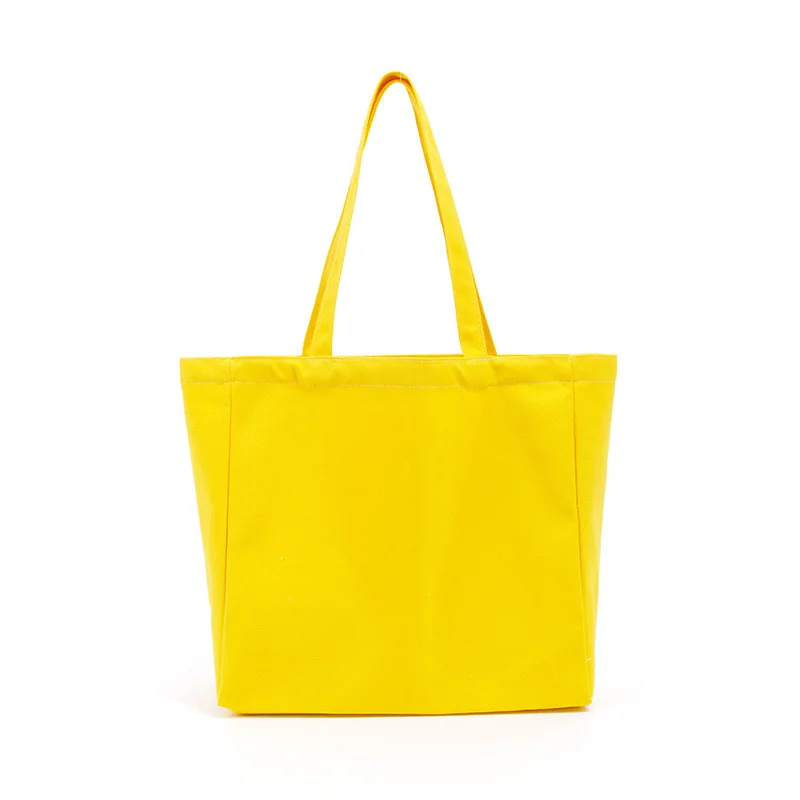 Hot Sale Customized Logo Printed Recycle Plain Organic Cotton Canvas Tote Shopping Bags With Zipper