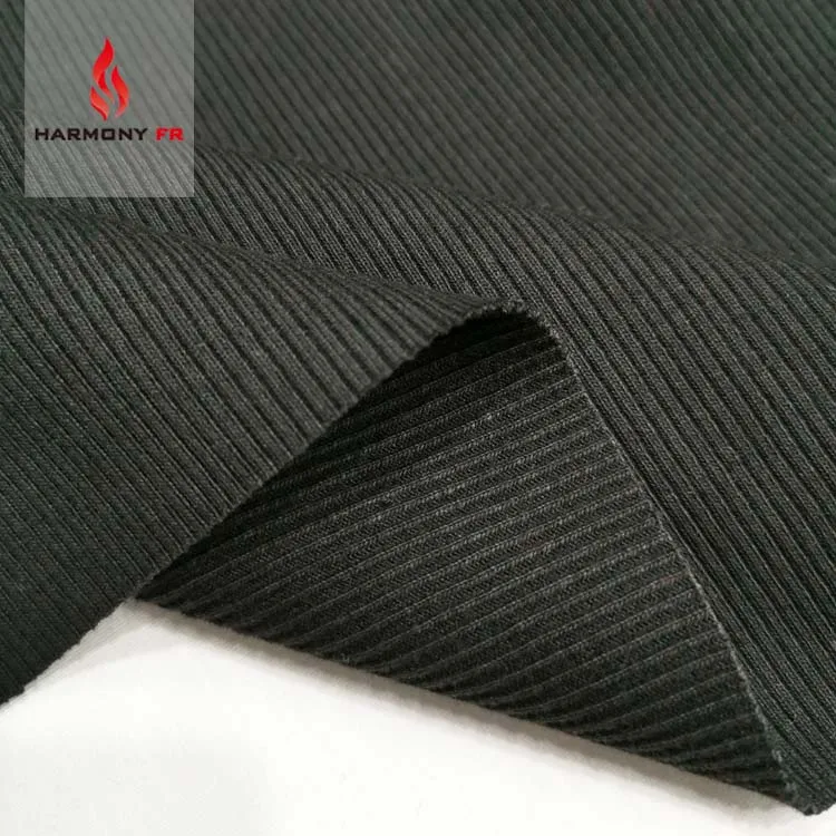 NFPA2112 Wholesale Knit Spandex Custom Weight 100% Cotton 1*1 And 2*2 Flame Retardant Rib Fabric For Cuff