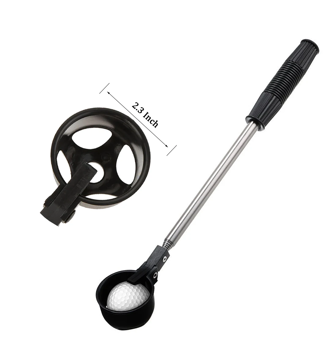 aluminum scoop golf ball pick up retriever grabber picker with rubber grip handle shag bag