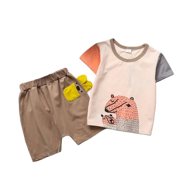 
Милая повседневная одежда для младенцев с принтом с животными, комплект 100 хлопок для новорожденных одежда для малышей, Одежда для новорожденных, комплект детской одежды из 3 предметов для 