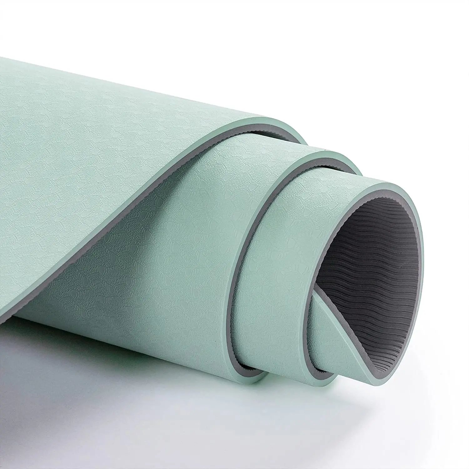 WOQI environmentally friendly TPE yoga mat is non slip with a large fitness pad, perfect for barefoot sports