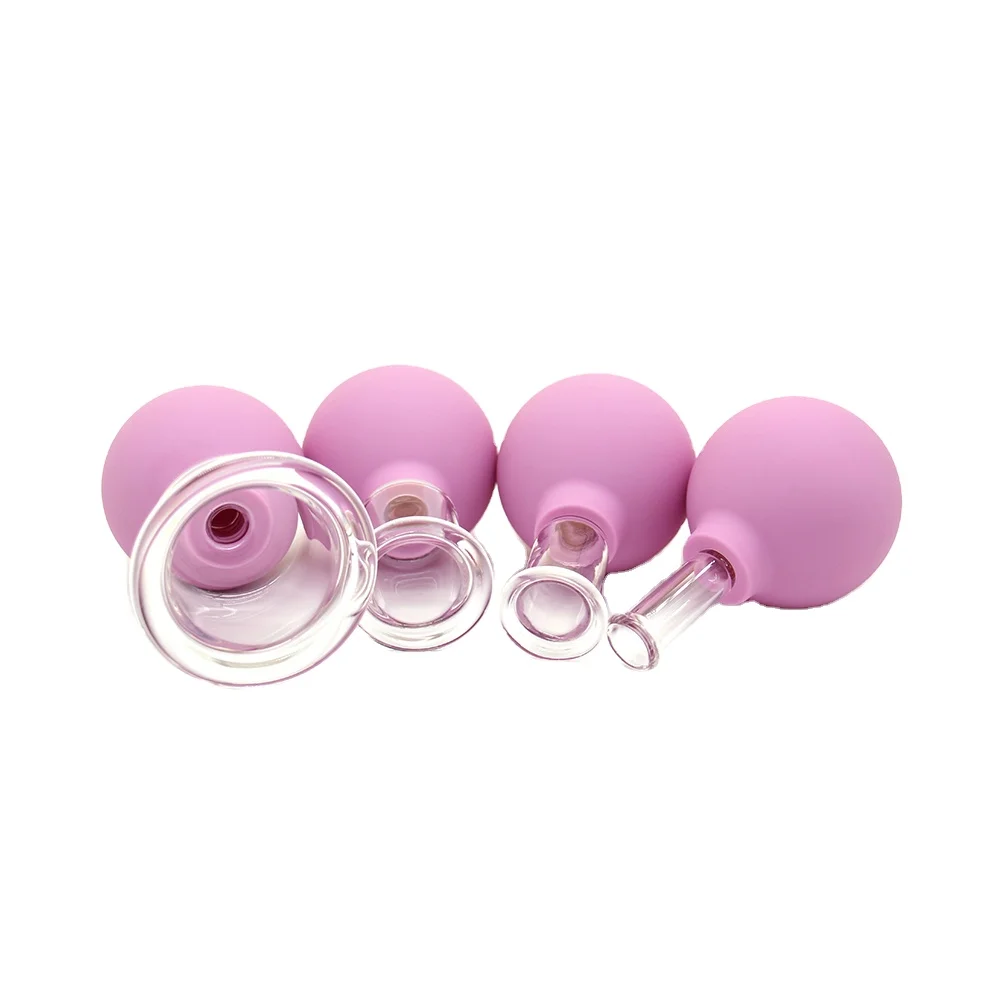 Chinese Vacuum Cupping Set Of 5 Rubber Suction Glass Cupping Set For Body Facial Cupping