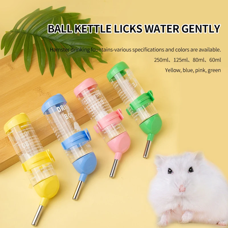 Hut No Drip Drinking Dispenser for Dwarf Hamster Pet Water Dispenser Small Animal Water Bottle with Food Container Base