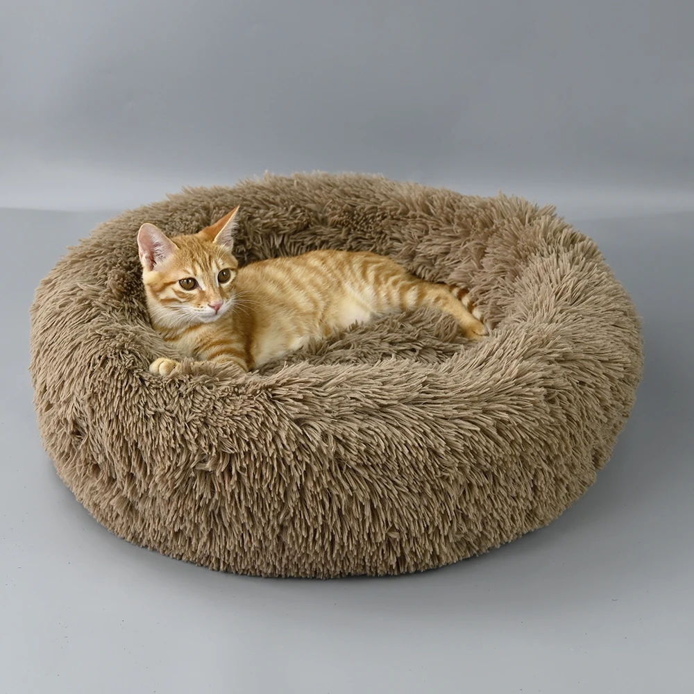 Comfortable Sleeping Round Comfortable New Style Pet Dog Cat Bed Round Plush Warm Original Calming Donut Cat And Dog Bed