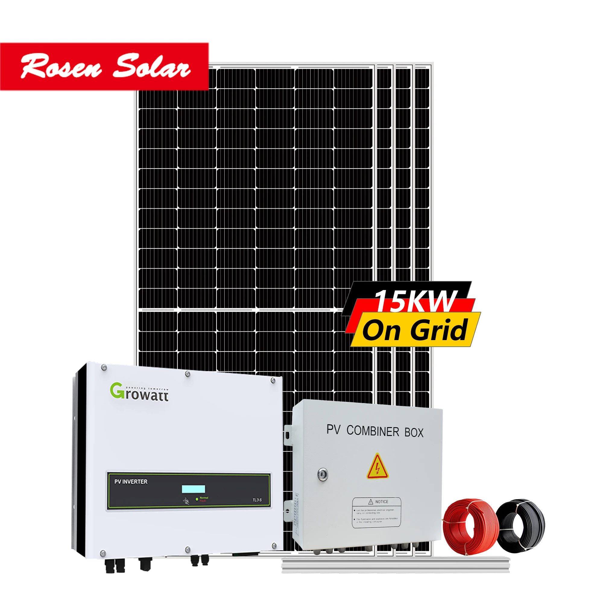 Rosen 15KW Residential On Grid Solar System 15KVA Home Use Complete Set Sell Electricity