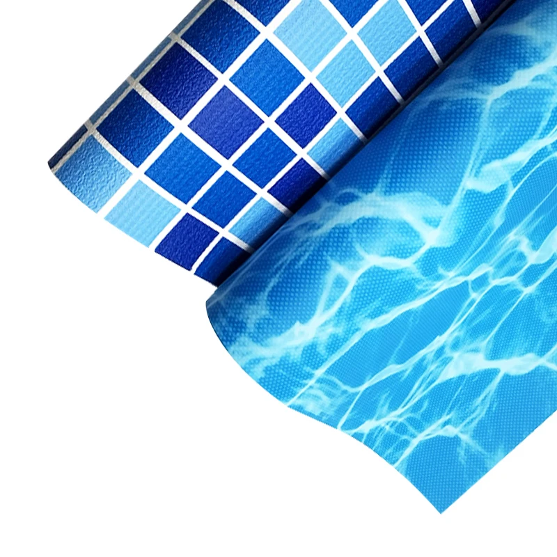 new design heavy duty PVC polyester mosaic tarpaulin for swimming pool liners PVC film for pool