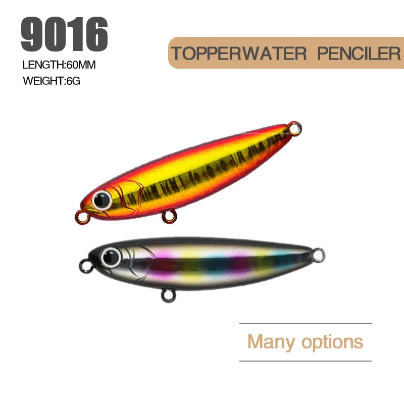 Runtoo 60mm 6g Floating Long Casting Pencil Lure Bass Freshwater Saltwater Hard Bait Multicolor Fishing Topwater Lures