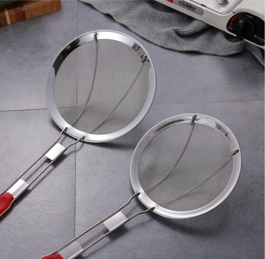 Factory price Kitchen Tool Wire Strainer Colander Juicer Filter Food Tea Drying Spoon stainless steel strainer colander