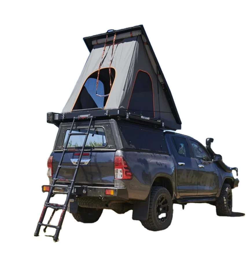 Straight Bracing Durable Automatic Camping Foldable Wild Land Light Weight  Aluminum Triangle Hard Shell Roof Top Tent