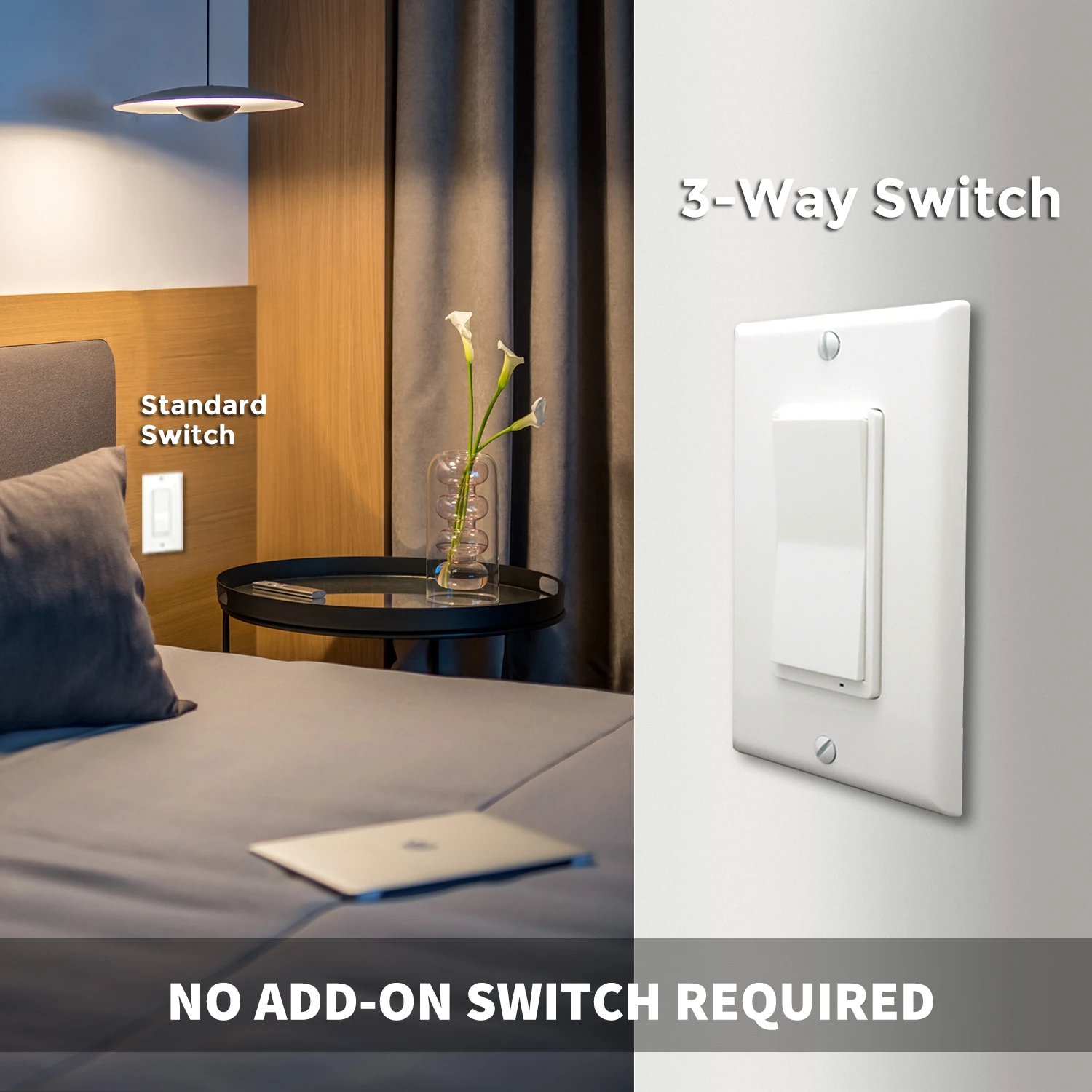 Luxury Smart Home Electric Wall Switch Wireless Wifi Tuya US Standards Max Voltage 120v Max 15a
