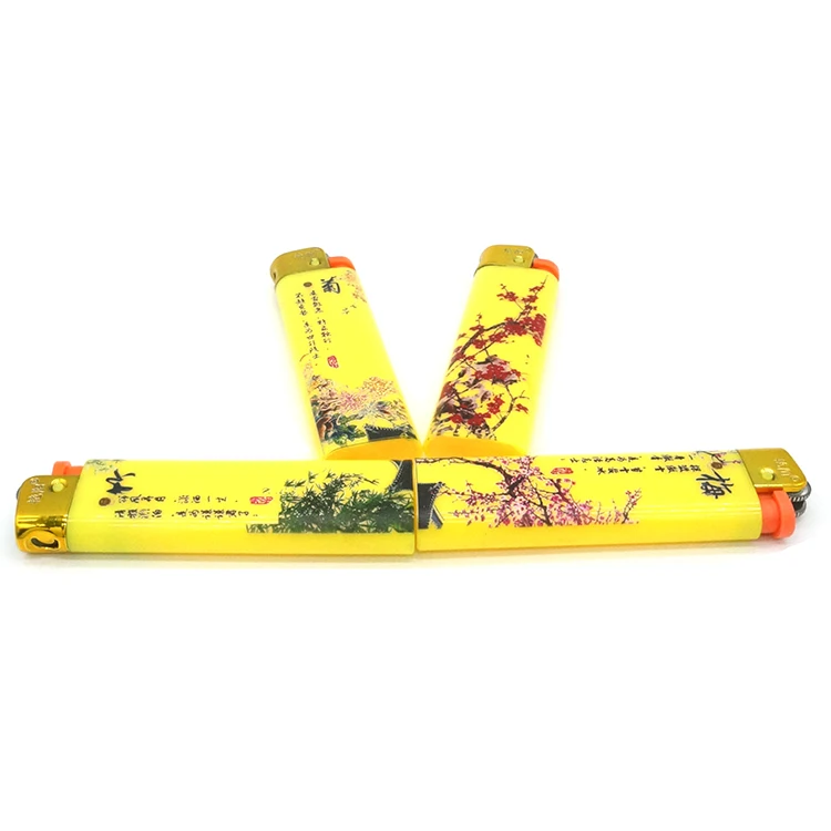 China Smooth High Quality Fashion Disposable Butane Gas Custom Logo Lighter Flint