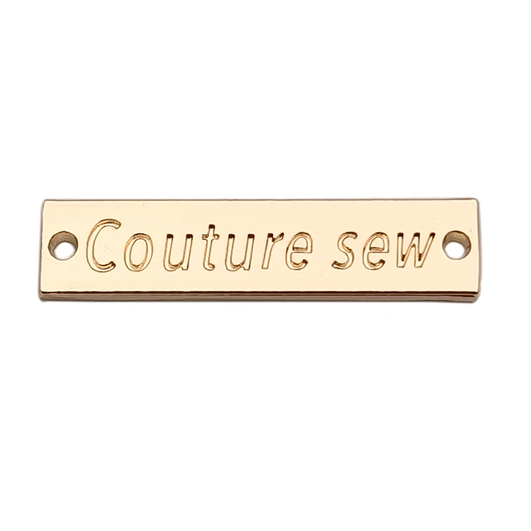 Factory price Engraved clothes metal tag Custom Logo Metal Label Tag plate for clothing swimwear