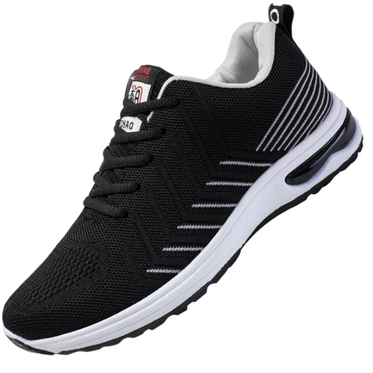 2021 Wholesale Light Sneakers Casual Fashion Sports Running Men Black Lace-up Comfortable Shoes