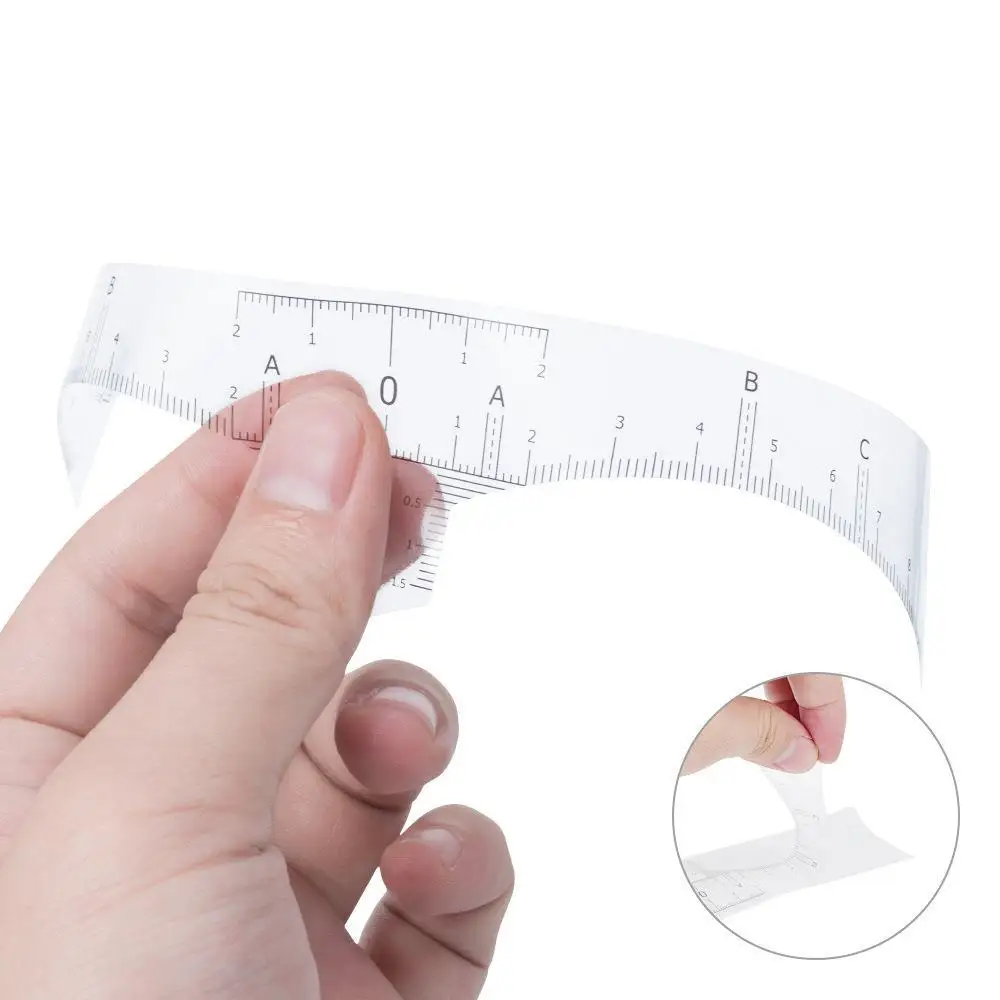 Disposable 50pcs Semi Permanent Plastic Eyebrow Ruler Microblading Eyebrow Ruler Sticker Brow Mapping Stickers