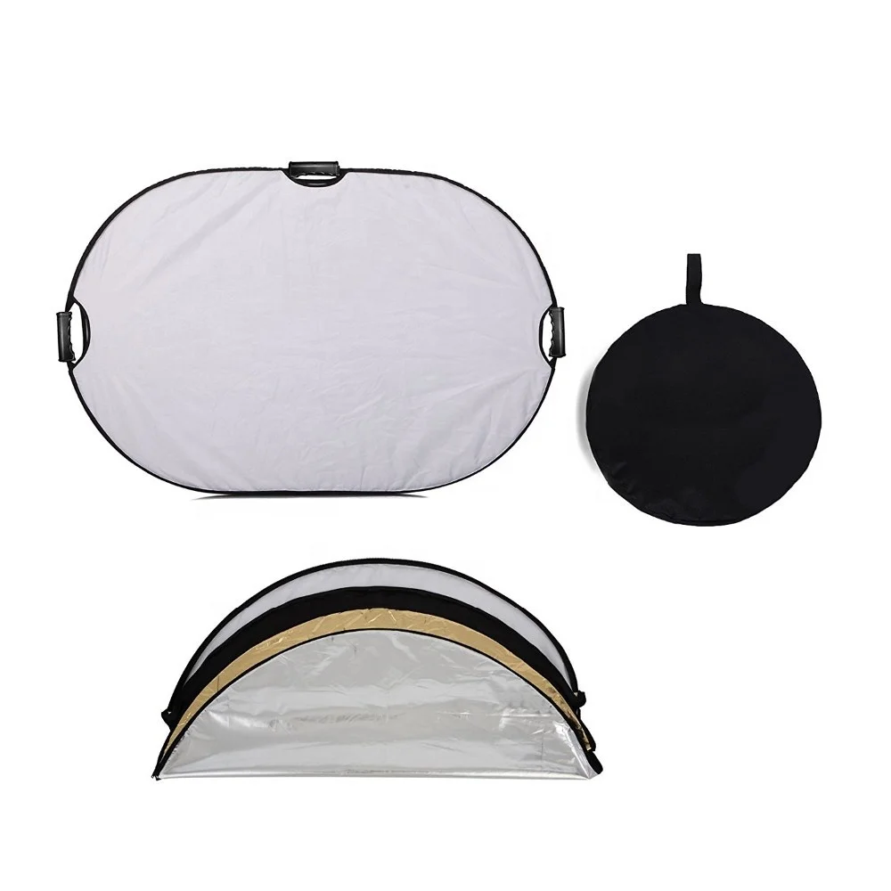 5 in 1 Oval 60X90cm 24inchX36inch Professional Collapsible Multi-Disc Light Reflector with Handles