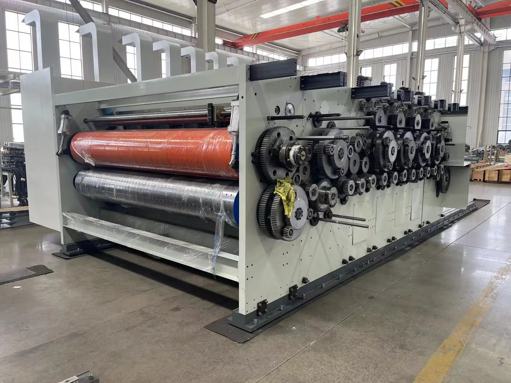Automatic Feeder Corrugated Board Flexo Two Colors Slotting Rotary Die Cutter Perinter Machine