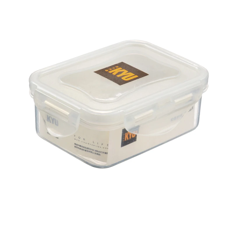 350ml PP airtight square shape storage box with easy snap lid food container for kitchen