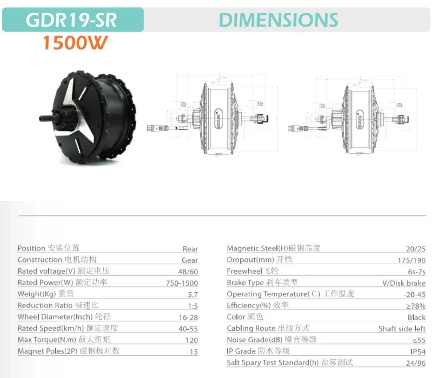 48v 1200w 1500w 175mm/190mm fatbike fat tire ebike conversion kit for electric bike hub motor 26 20x4