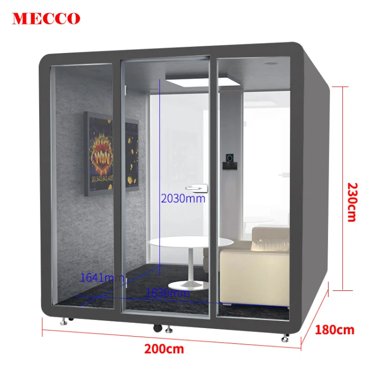 Metaltempered Glass Office Phone Pod Thicken Metal Plate Metal Phone Booth Movable Portable Privacy Pod Office Phone Booth