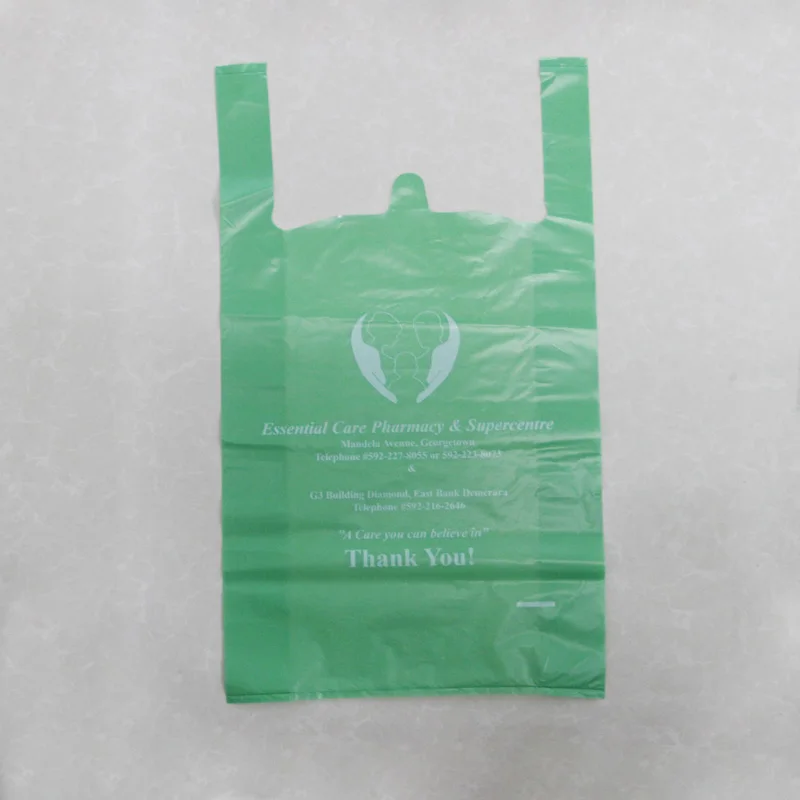 Cornstarch Bags plastic T Shirt Bag Biodegradable Bags Custom Printed Biodegradable PLA Compostable Plastic Accept