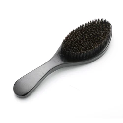 Engrave logo wooden boar bristle hair brush 360 wave soft medium hard mens wave brush