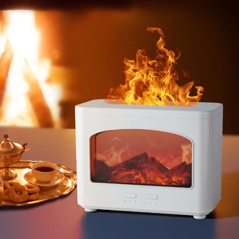 Christmas Gift Best Fireplace Cool Mist Humidifier Whole House Ultrasonic Humidifier 3D Flame Aroma Diffuser For Bedroom