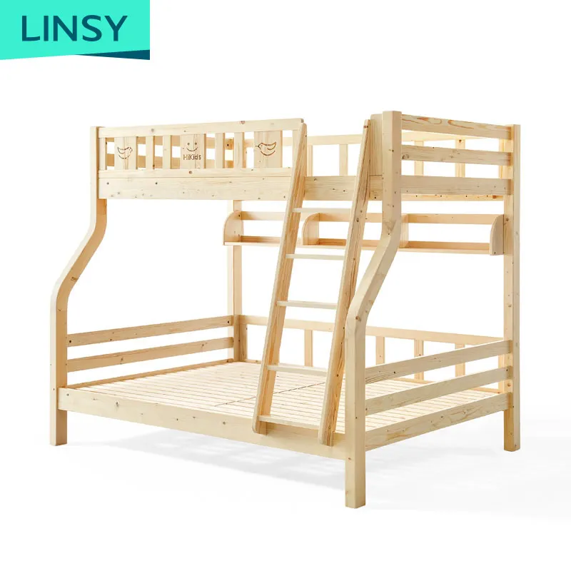 Linsy Mdf Kids Children Wood Floor House Bed Frame Solid Wood Bunk Children Bed For Girls And Boys Ls171A