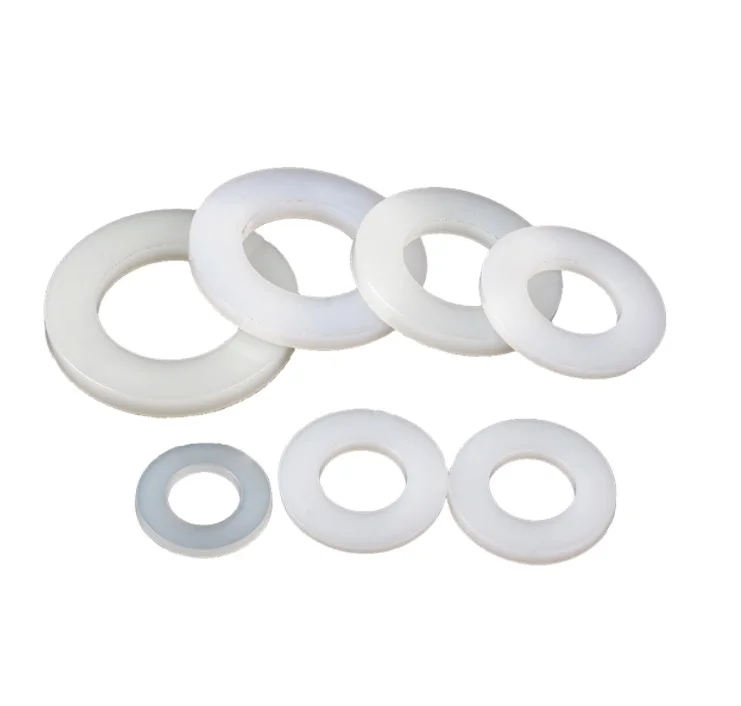 Белая черная нейлоновая пластиковая плоская шайба, нейлоновая плоская изоляционная винтовая шайба