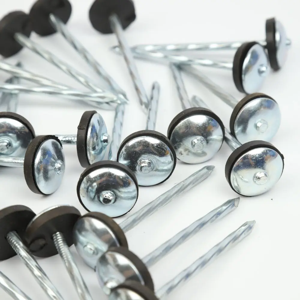 Africa hot sale  Roofing Tile Nail Twisted 3/4 Head Umbrella Nail Cap Nail With Rubber washer 2.5inch  3inch  Twist  25Kg Carton