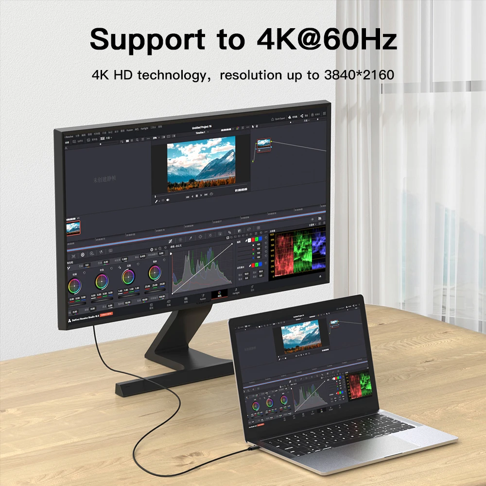 2024 New Arrival ABS Shell USB Type C to DisplayPort Cable 4K DP 1.2 Cable DisplayPort Cables for Laptop PC TV Gaming Monitor