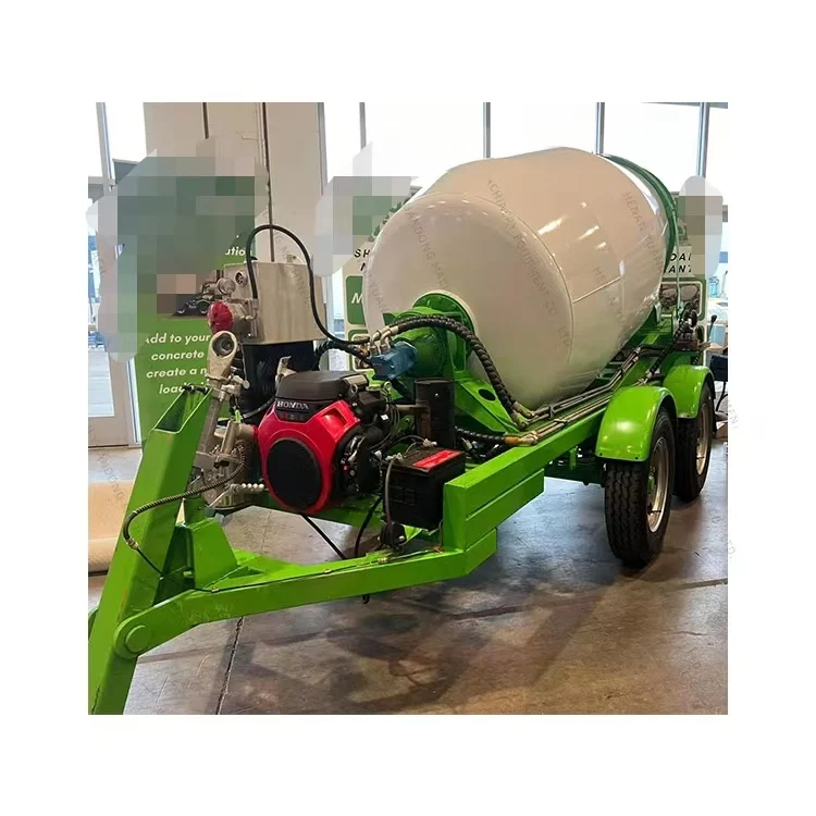 Free custom color & logo 1-3yard Trailer Cement Putty Mixture Mixer Trucks Hot Sale Portable Mini Concrete Mixing Agitator Truck