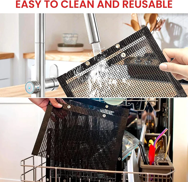 Mesh Grill Bags for Outdoor Grill  100% Non-Stick Easy to Clean Reusable Heavy Duty BBQ Grill Accessories